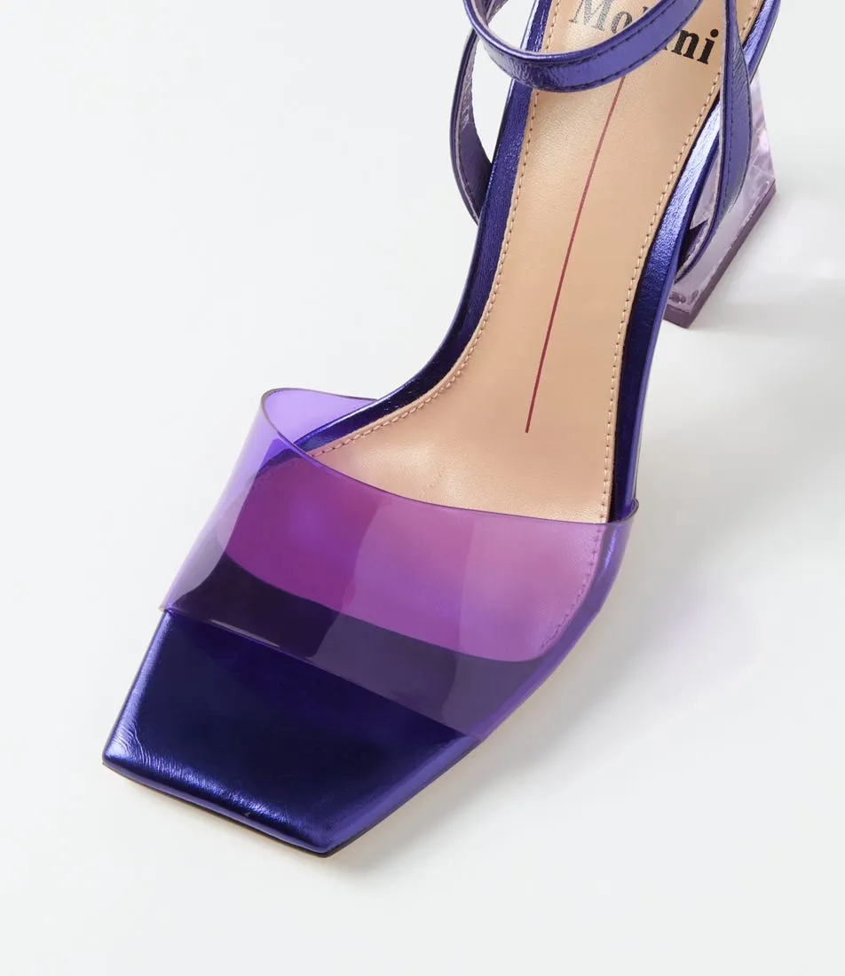 MOLLINI Mistt Violet Metallic Vinylite Leather Sandals