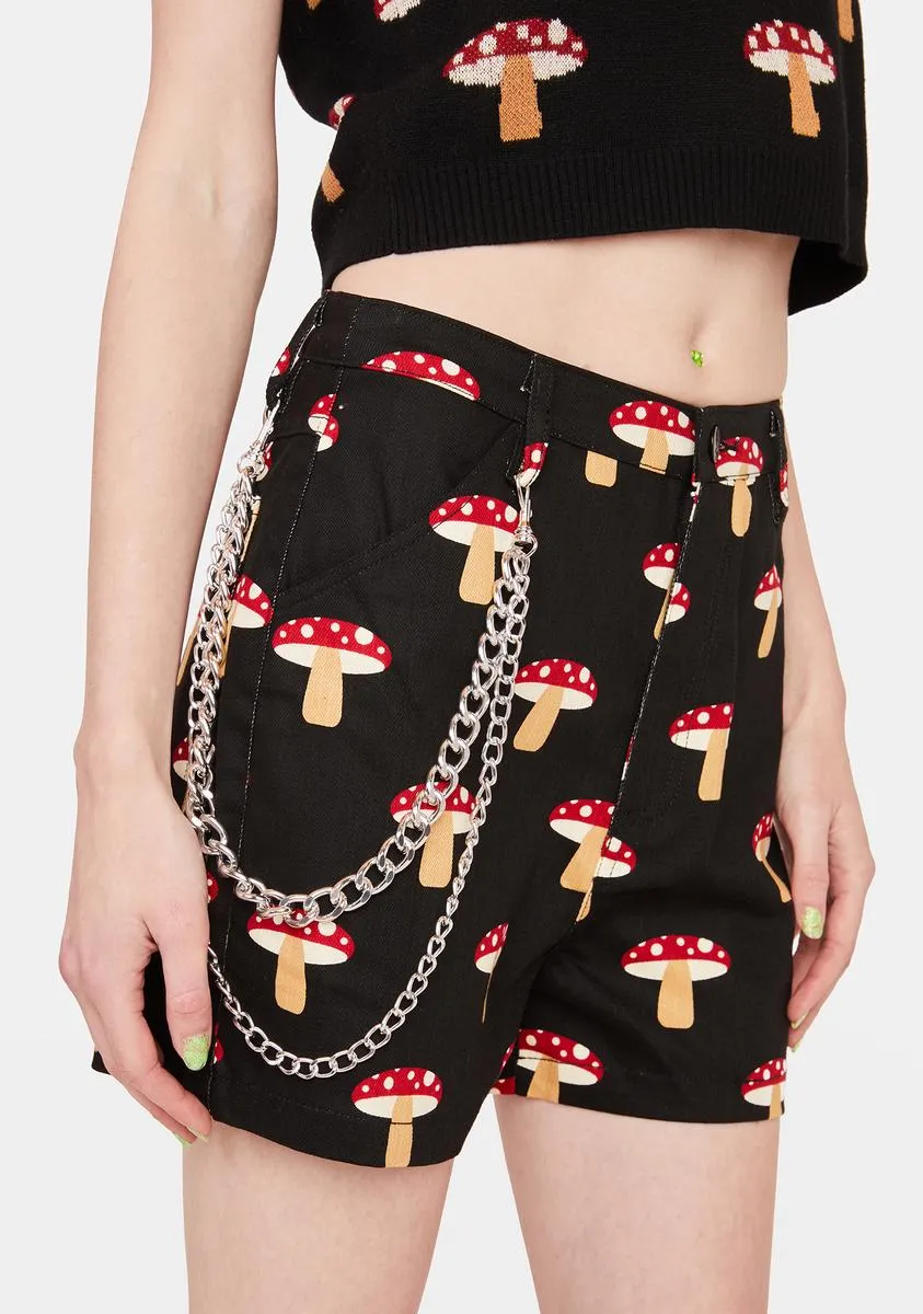 Mushroom Print Shorts-