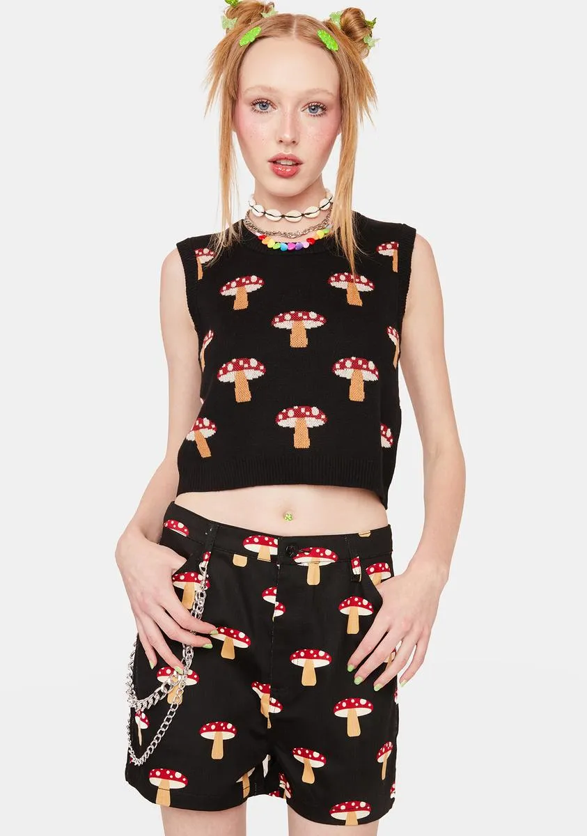 Mushroom Print Shorts-