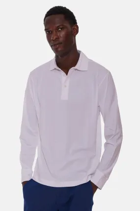 Organic Long Sleeve Polo White