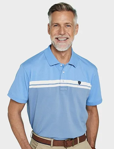 Pegasus Stripe Polo With Stretch