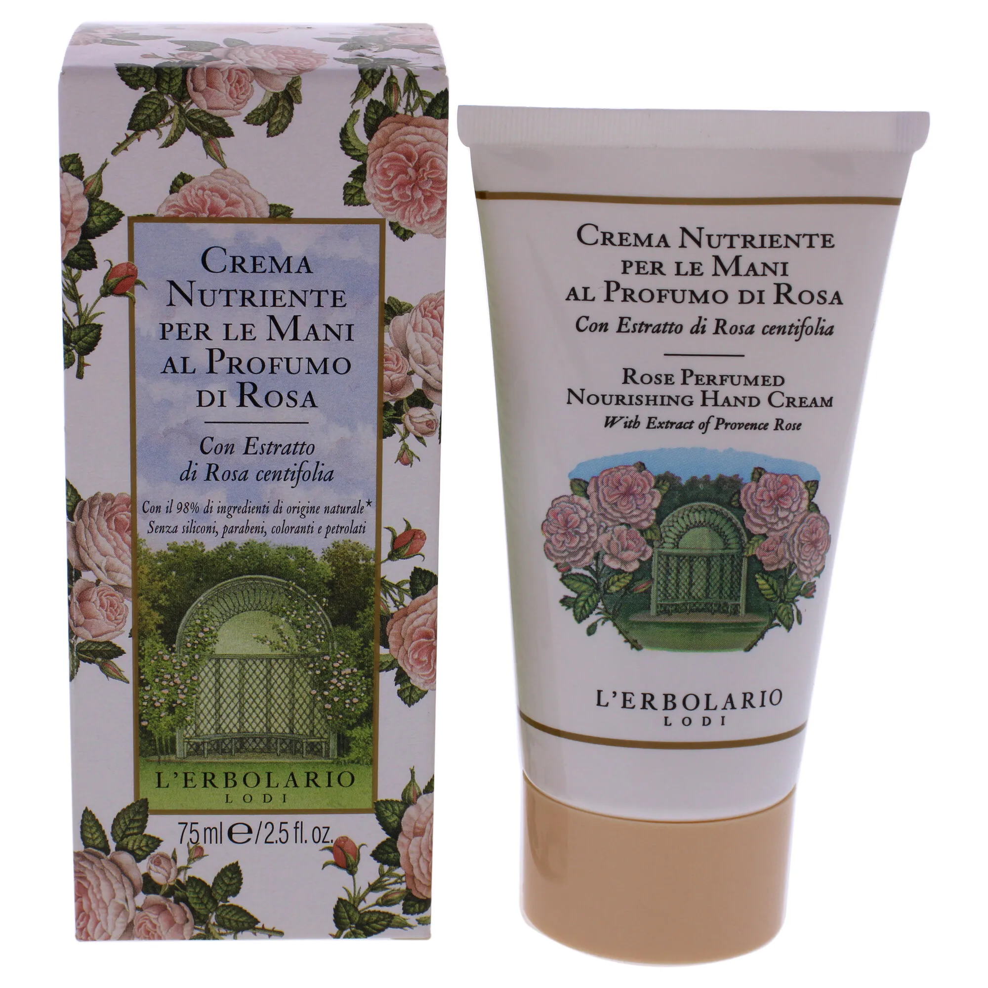 Perfumed Nourishing Hand Cream - Rose by LErbolario for Unisex - 2.5 oz Cream