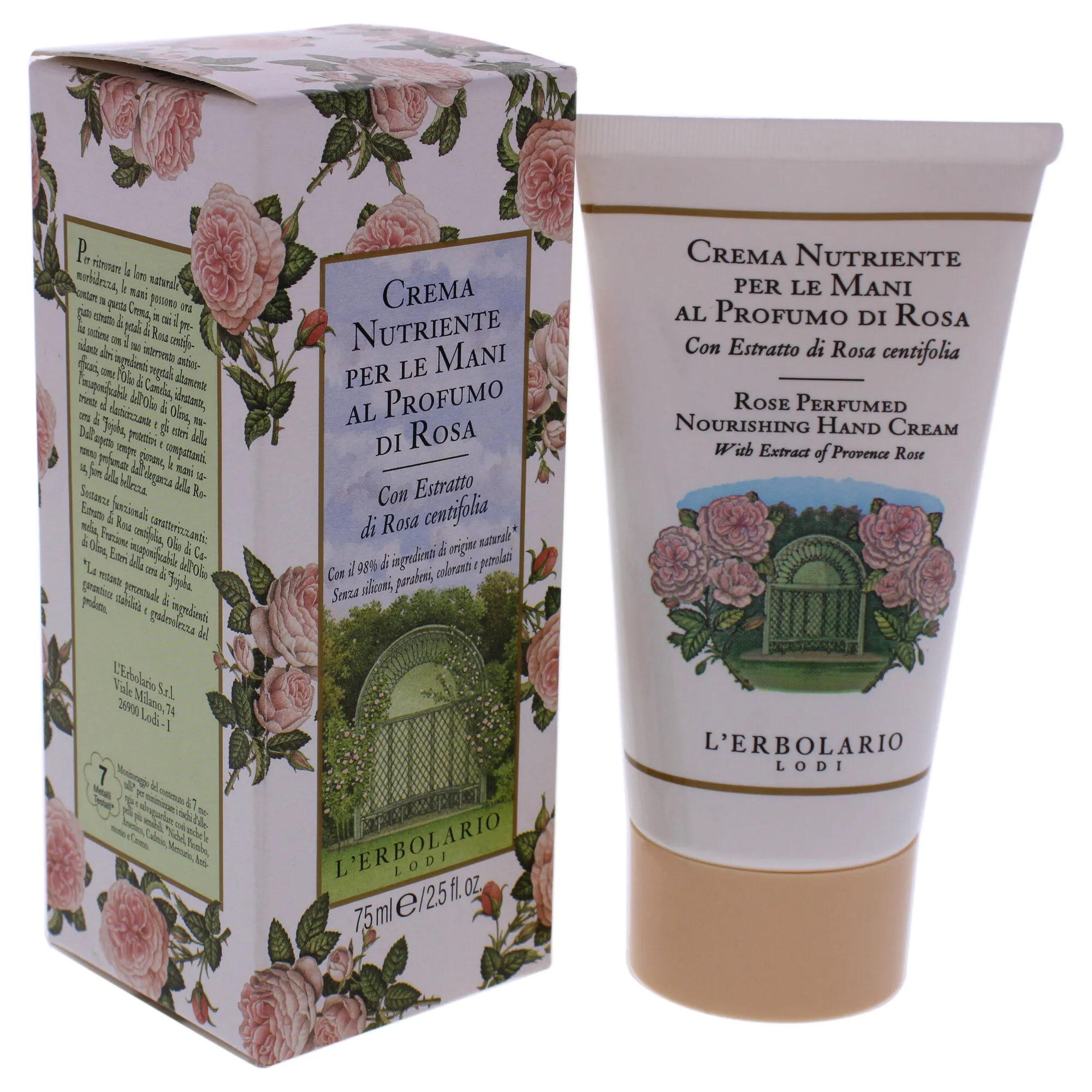 Perfumed Nourishing Hand Cream - Rose by LErbolario for Unisex - 2.5 oz Cream