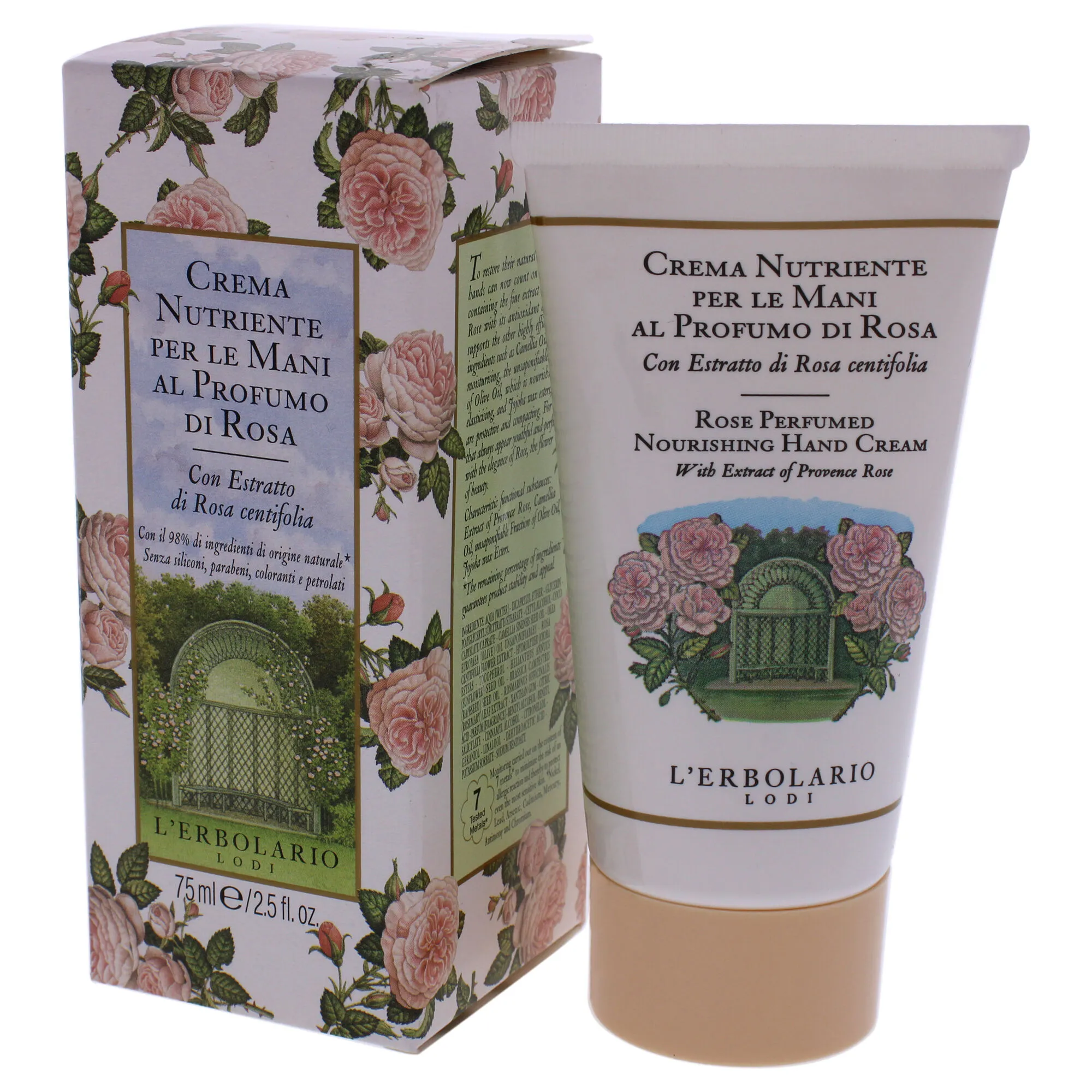 Perfumed Nourishing Hand Cream - Rose by LErbolario for Unisex - 2.5 oz Cream