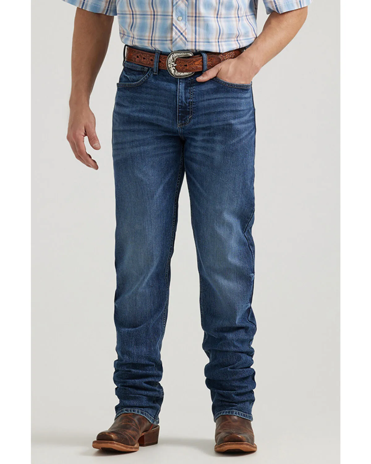 Product Name:  Wrangler 20X Men's Warren Medium Wash Slim Straight Stretch Denim Jeans - Tall