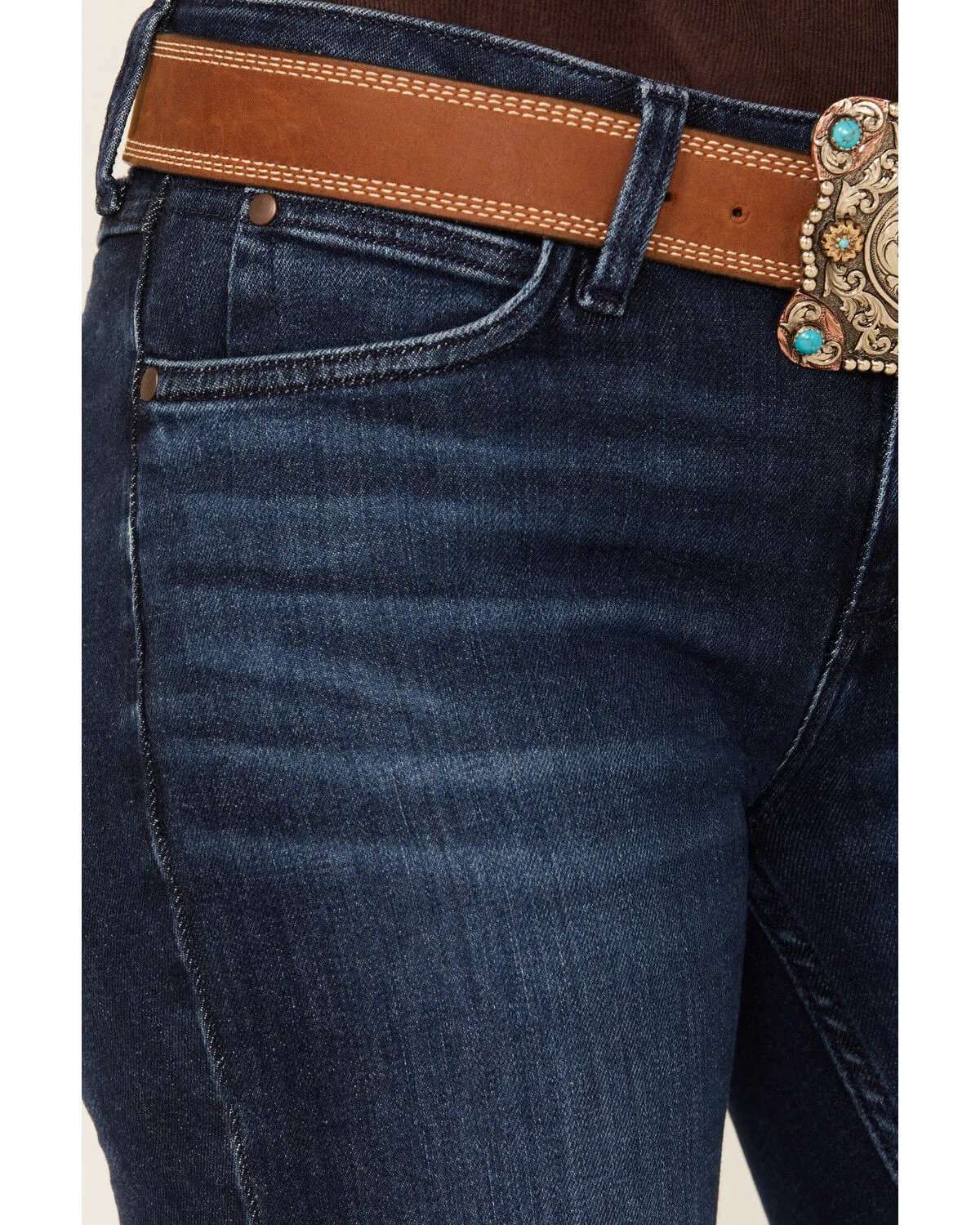 Product Name:  Wrangler Retro Women's Cassie Dark Wash Mid Rise Trouser Stretch Denim Jeans