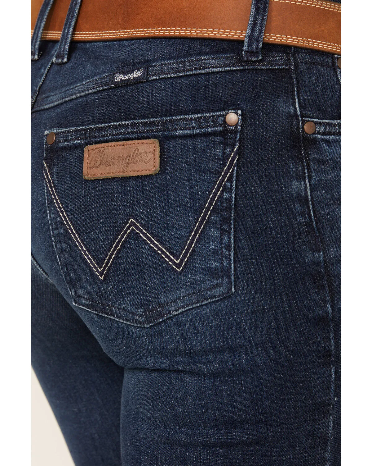 Product Name:  Wrangler Retro Women's Cassie Dark Wash Mid Rise Trouser Stretch Denim Jeans