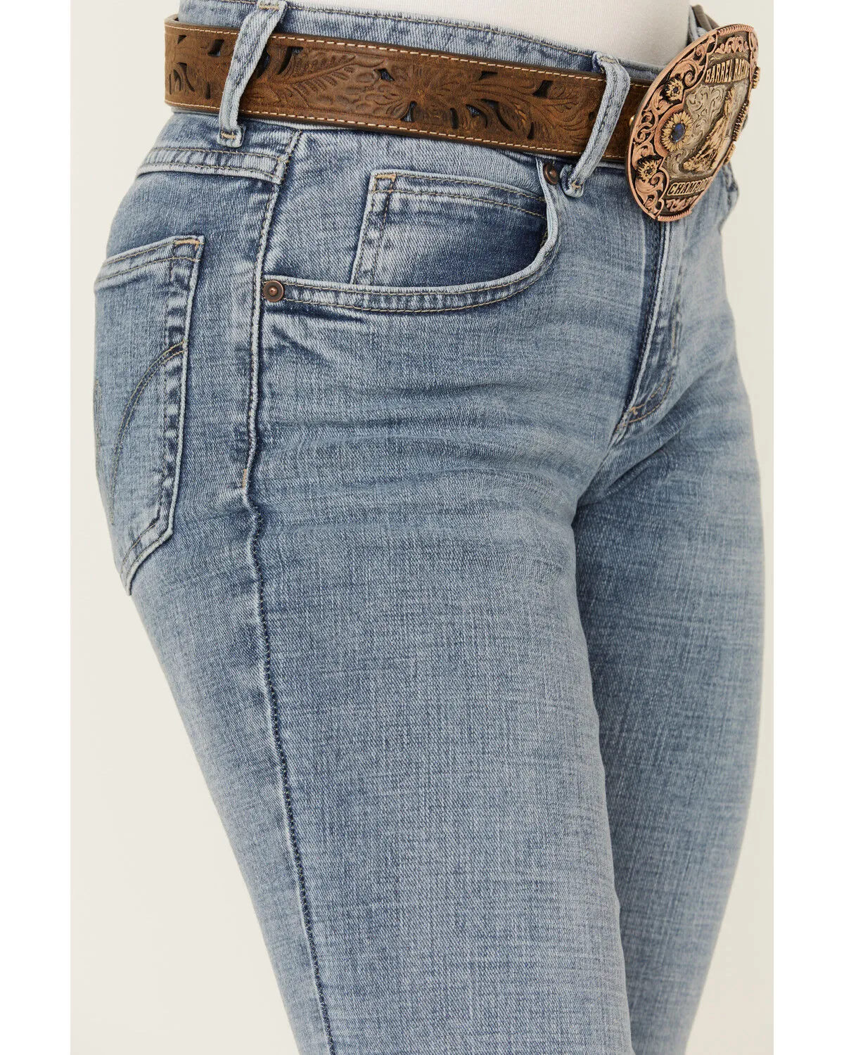 Product Name:  Wrangler Women's Essential Jayne Dark Wash Mid Rise Straight Stretch Denim Jeans