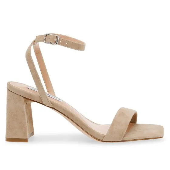 Steve Madden Luxe Tan Kid Suede Sandals