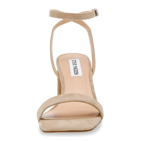 Steve Madden Luxe Tan Kid Suede Sandals