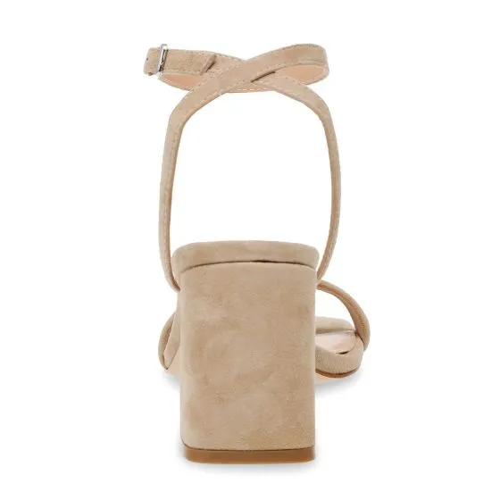 Steve Madden Luxe Tan Kid Suede Sandals