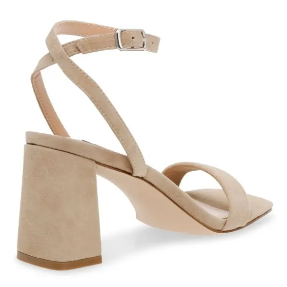 Steve Madden Luxe Tan Kid Suede Sandals