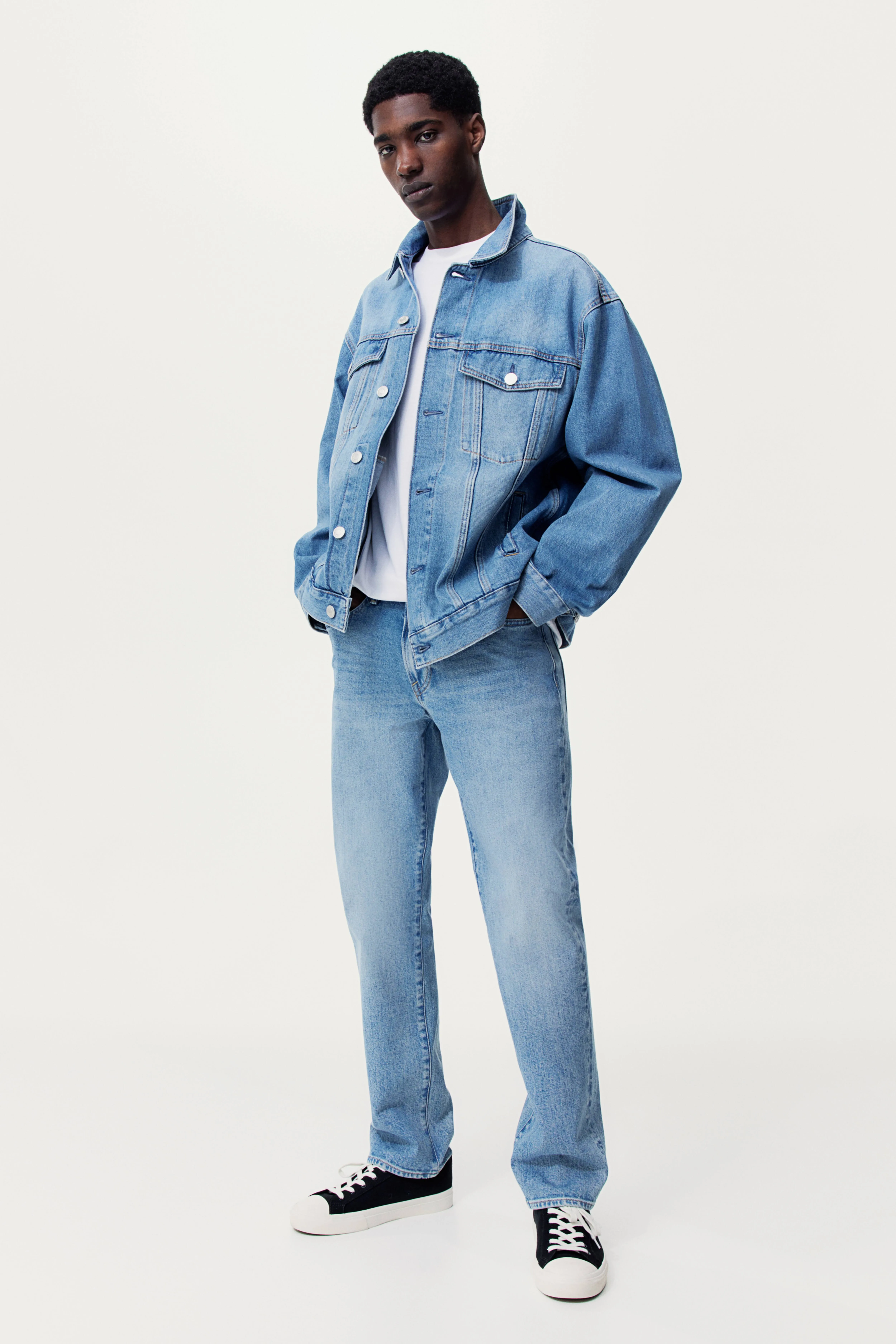 Straight Regular Jeans - Regular waist - Long - Denim blue - Men | H&M GB