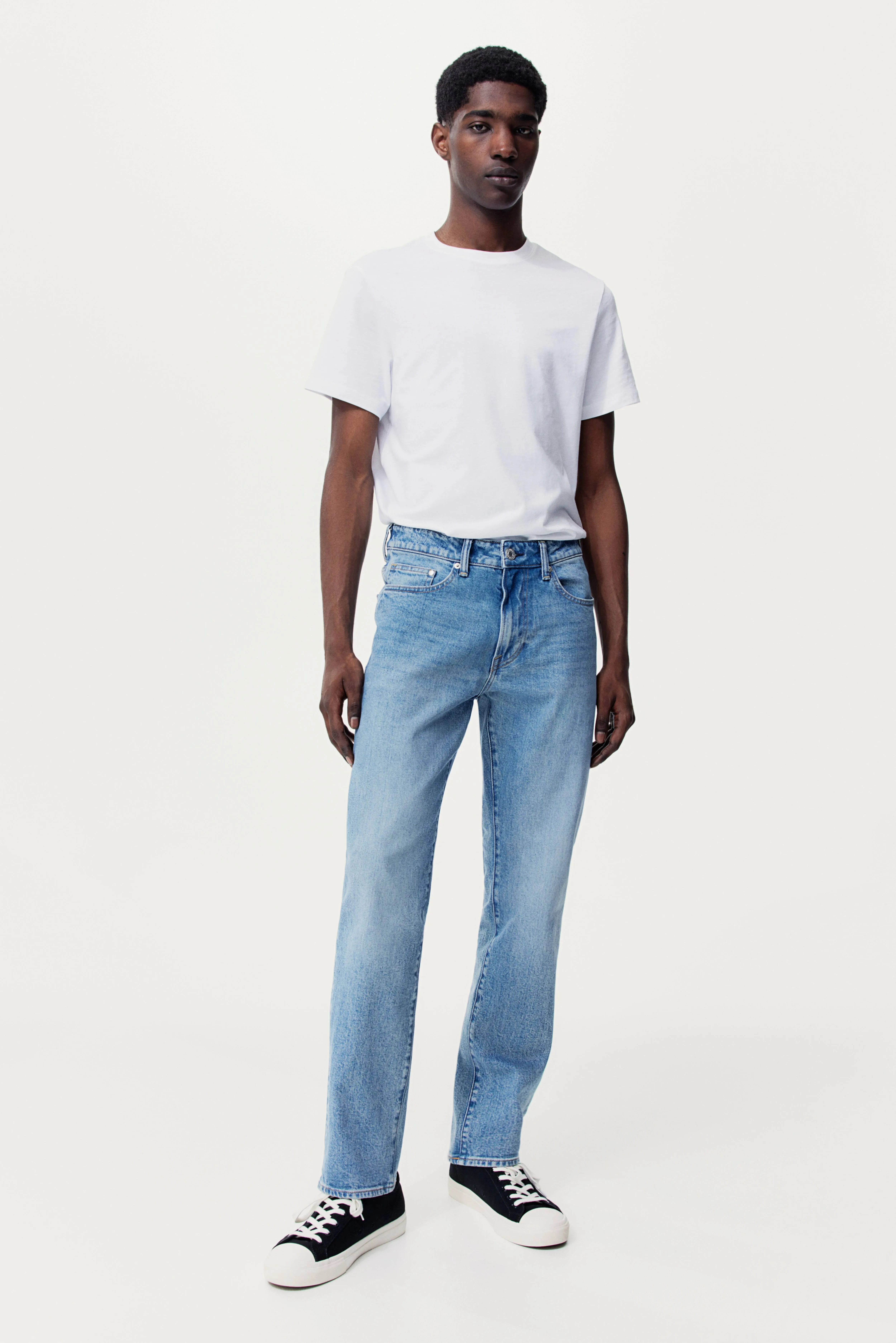 Straight Regular Jeans - Regular waist - Long - Denim blue - Men | H&M GB