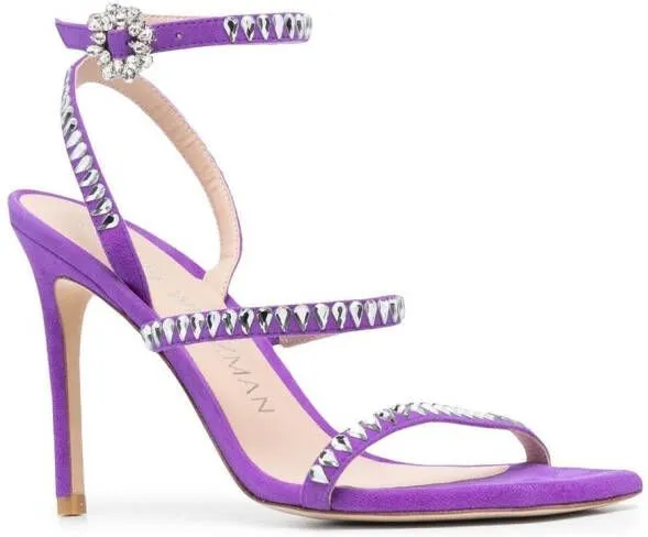 Stuart Weitzman Gemcut 100mm stiletto sandals Purple