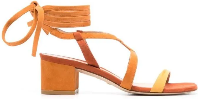 Stuart Weitzman Sue ankle-tied sandals Orange