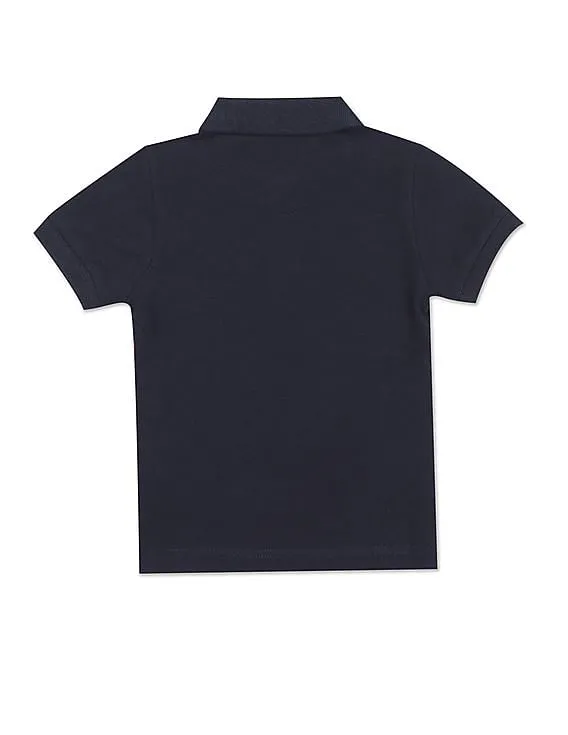 U.S. Polo Assn. Kids Boys Navy Embroidered Logo Striped Polo Shirt