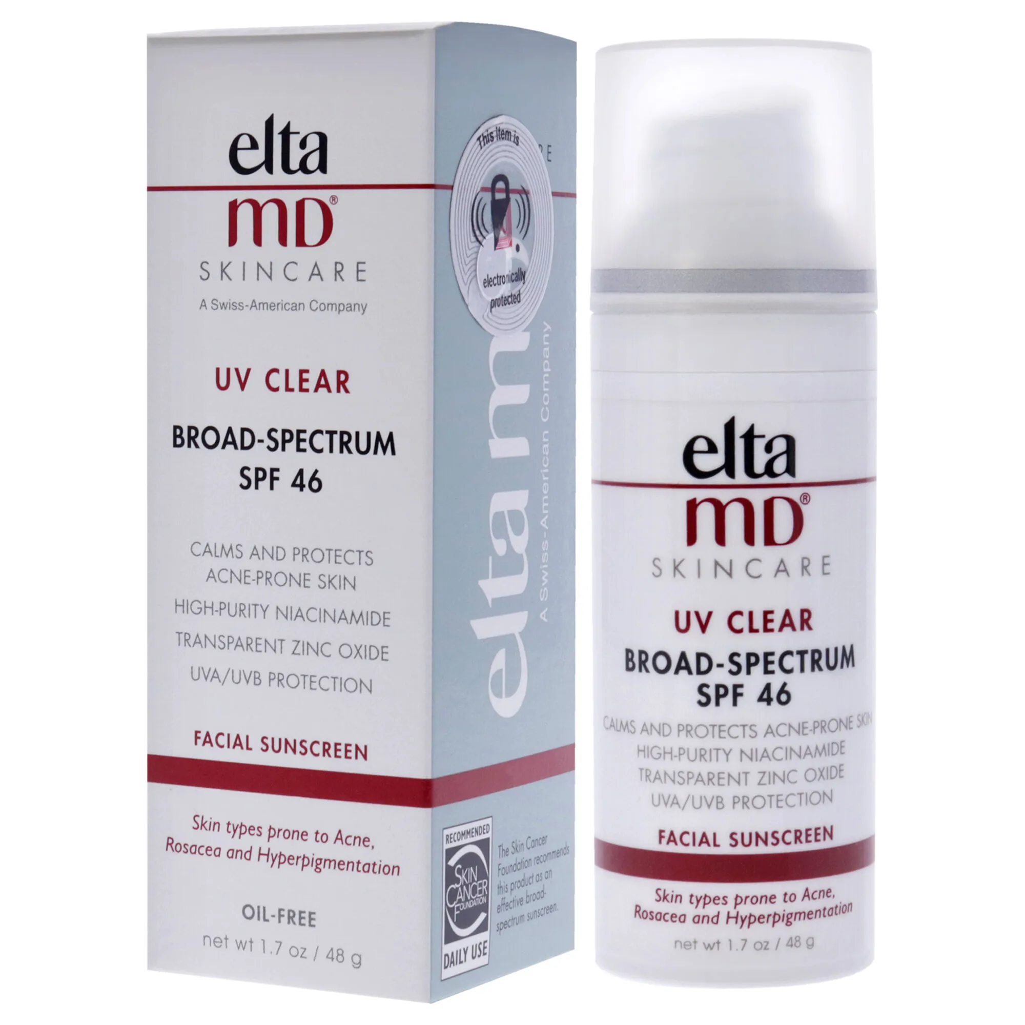 UV Clear Facial Sunscreen SPF 46 by EltaMD for Unisex - 1.7 oz Sunscreen