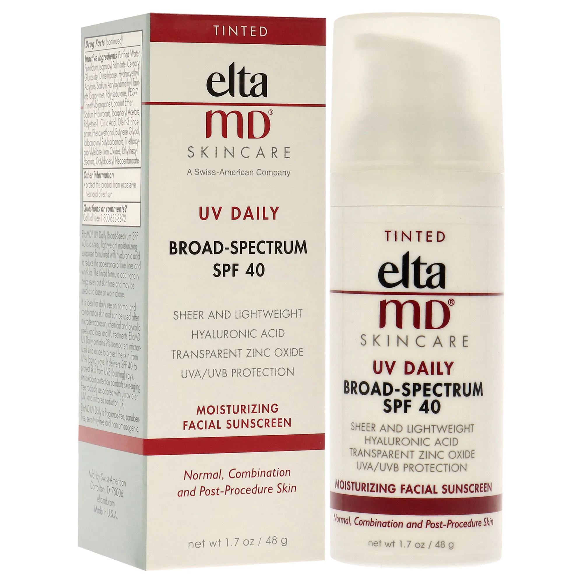 UV Daily Sunscreen SPF 40 - Tinted by EltaMD for Unisex - 1.7 oz Sunscreen