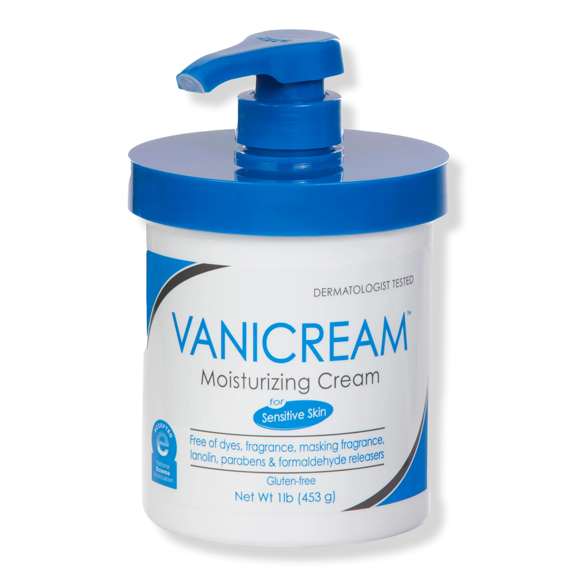 VANICREAM Moisturizing Cream with Pump for Sensitive Skin