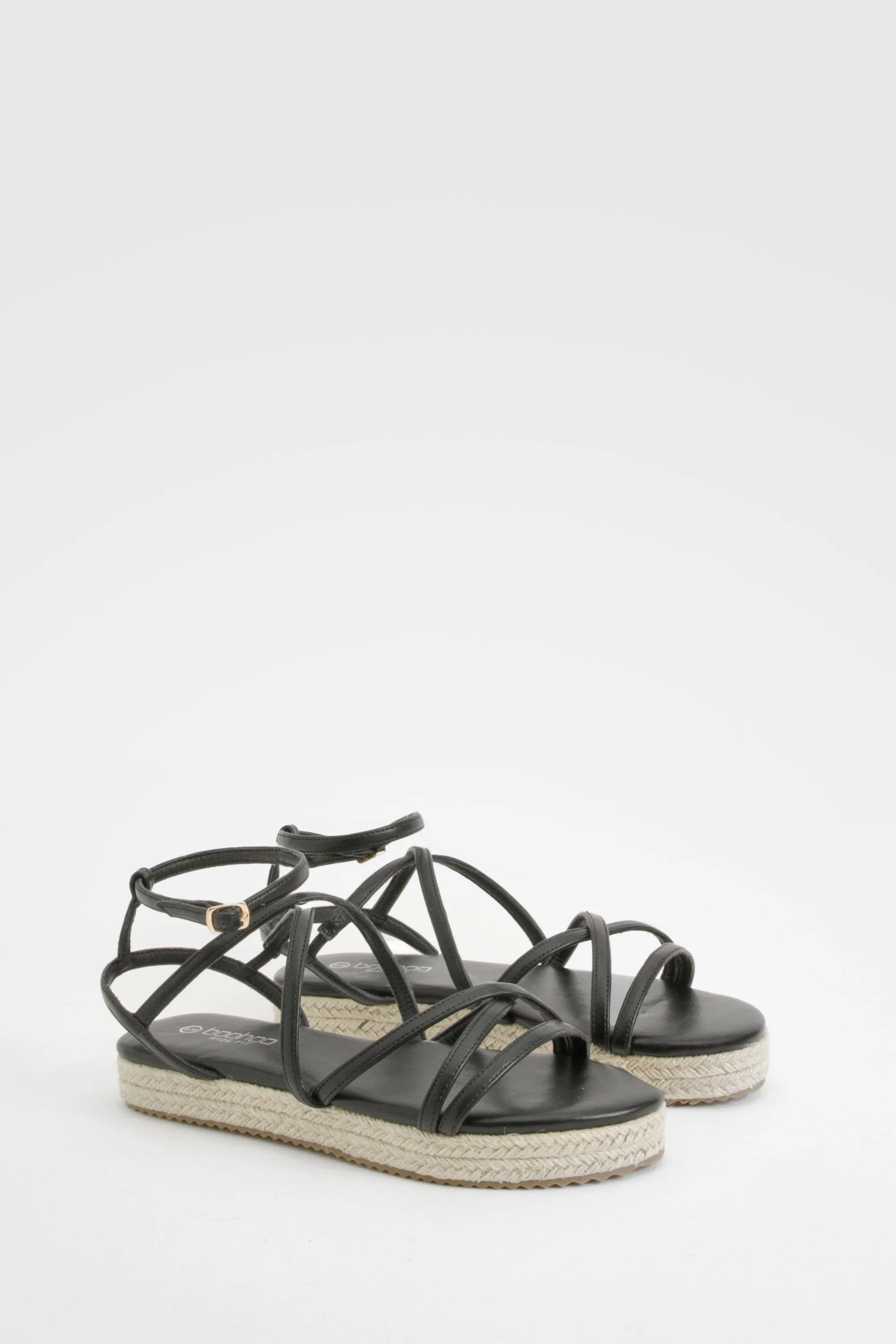 Wide Width Skinny Strap Flatform Sandals